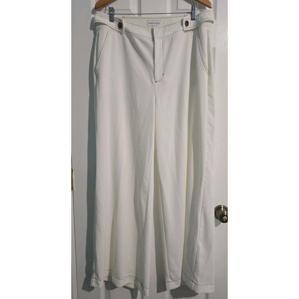 Gibson Latimer Palazzo Wide Leg Pant Off White Women's Size 14 Lightweight